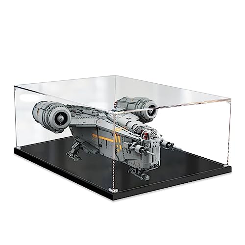 LXBH Acrylic Display Case for Lego 75331 The Razor Crest Black 755530cm 2mm Thick