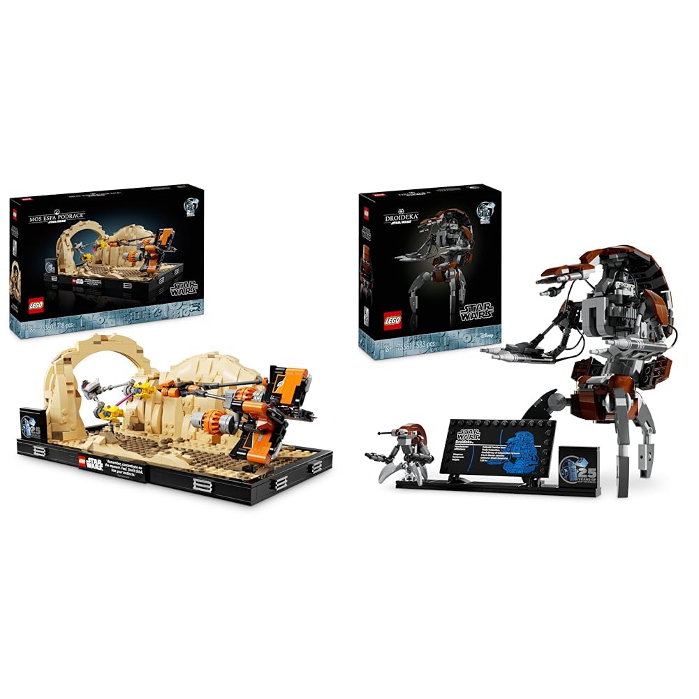 LEGO Star Wars Mos Espa Podrace Diorama Set for Adults Buildable The Phantom Menace Model Kit Star Wars Droideka Set Collectible Droid Model Kit for Adults to Build