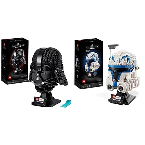 LEGO 75304 Star Wars Darth Vader Helmet Set Mask Display Model Kit for Adults to Build Gift Idea for Men 75349 Star Wars Captain Rex Helmet Set