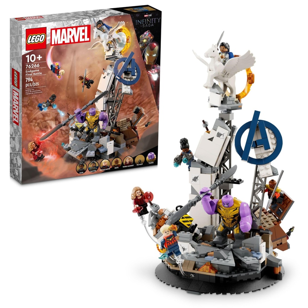 LEGO Marvel Endgame Final Battle Avengers Model for Build and Display Collectible Marvel Playset with 6 Minifigures Including Captain Marvel Shuri and Wanda Maximoff Marvel Fan Gift Idea 76266