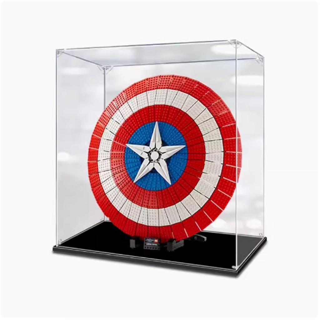 Acrylic Display Box Compatible with Lego Shield Blocks 76262 Thick Dustproof Base Collectible Gift Organizer Box Only 3mm
