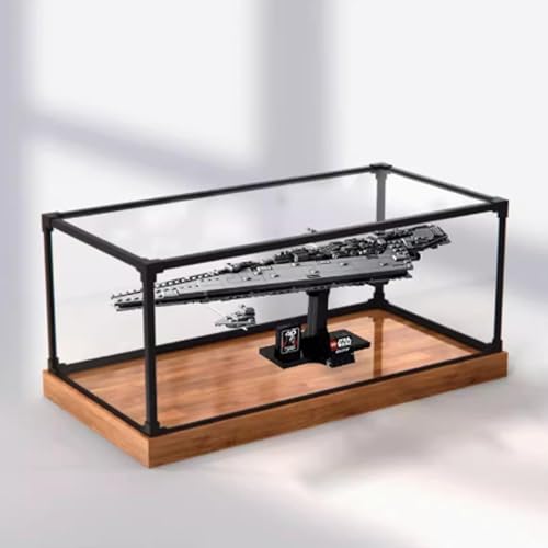 Acrylic display box for Lego 75356 Super Star Destroyer model dustproof transparent collectors display box Display box only woodgrain base