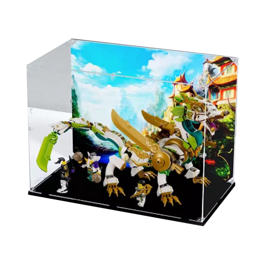 Acrylic Display Box for Lego80047 Guardian Dragon Armour Blocks Model Transparent dustproof Display Box Compatible with Lego 80047 Construction kit Model Gift Display Box Model not Included