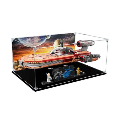 Figures Display Box for LEGO 75341 for Star Wars Luke Skywalkers Landspeeder Acrylic Dustproof Transparent Custom Display Case No Model background B