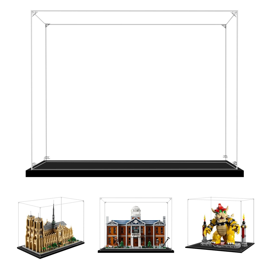 LILIKAKA Acrylic Display Case for Lego 76294 XMansion 71411 Mighty Bowser or 21061 NotreDame de Paris 1771x1181x1377inch 45x30x35cm Protect Your Collectibles from Dust with a Clear Showcase