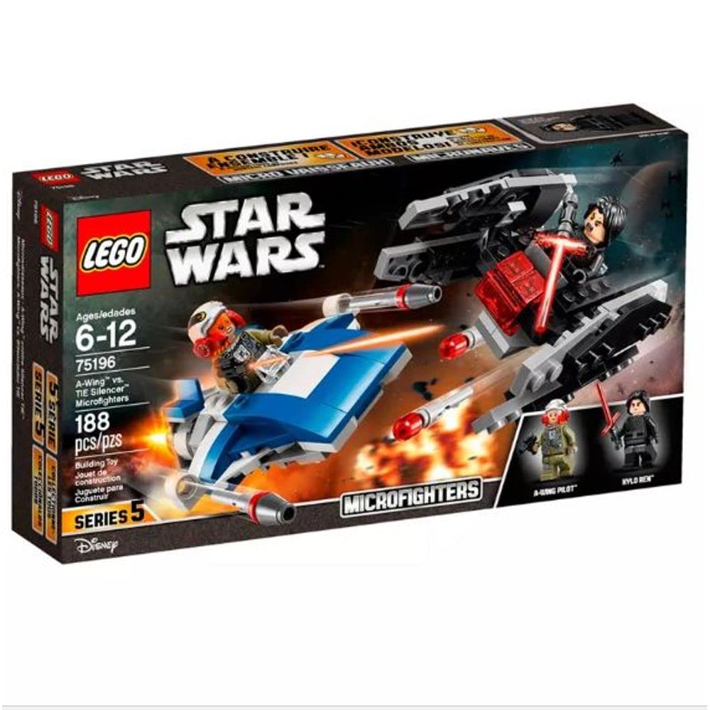 LEGO Star Wars The Last Jedi AWing vs TIE Silencer Microfighters 75196 Building Kit 188 Piece