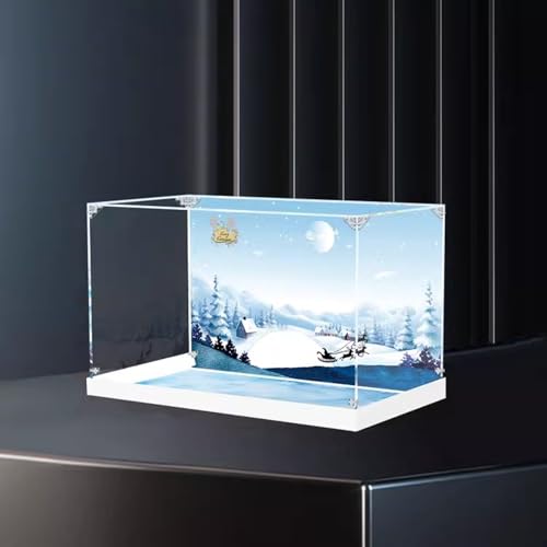 Acrylic Display Cases Box Suitable for Lego 10339 Santa Claus Post Officeshowbox Used for Model Display Dustproof Collectible Storage Model Not Included 3mm background