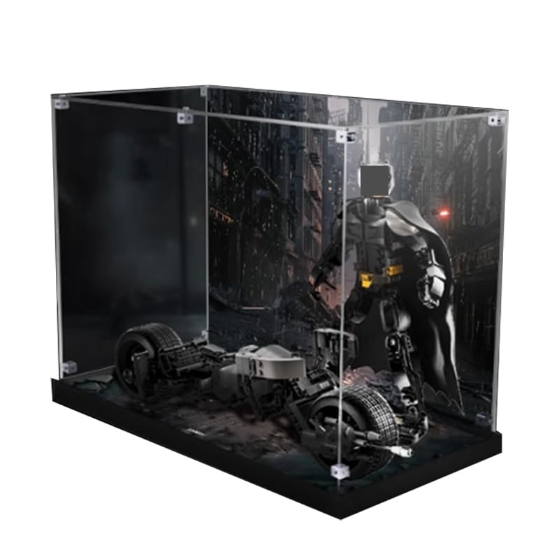 HCAEIOFJ Clear Acrylic Display Case for Lego DC 76273 Applicable for Batman The BatPod Bike Display Box GiftDisplay Case Only Designed Box