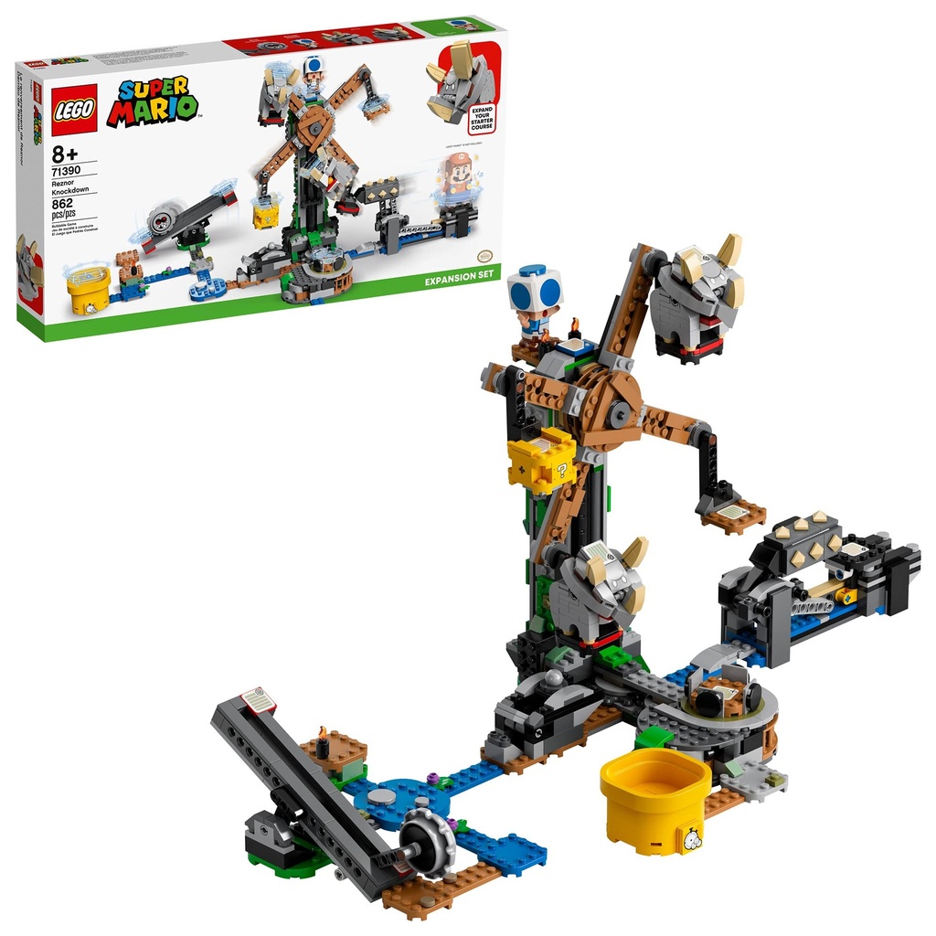 LEGO Super Mario Reznor Knockdown Expansion Set 71390 Building Kit Collectible Toy Playset for Kids 2021 862 Pieces Multicolor One Size