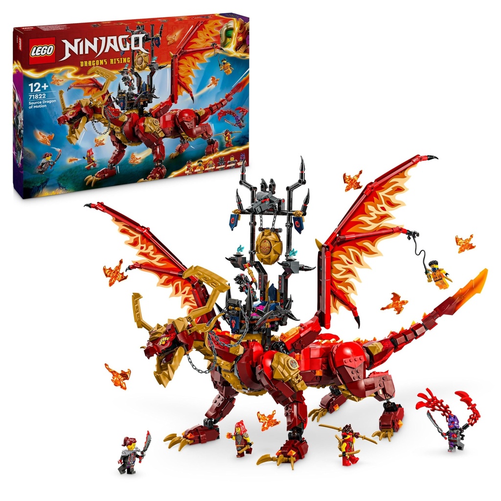LEGO NINJAGO Source Dragon of Motion Figure Set Ninja Adventure Toys for Boys Girls with 6 Minifigures Incl Characters Kai Arin Dragons Rising Birthday Gift for kids Teens aged 12 Plus 71822