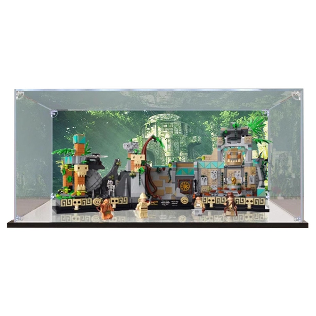This Acrylic Display Box is Suitable for Lego 77015 Jones Golden Statue Ancient Temple dustproof Display Box Model Display Gift Clear Box Model not Included Spray Chart on Back