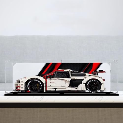 Transparent Acrylic Display Casefor Lego 99300 Racing Model Clear BoxStorage BoxDisplay BoxCompatible with 99300 Model Display Box only Black Base