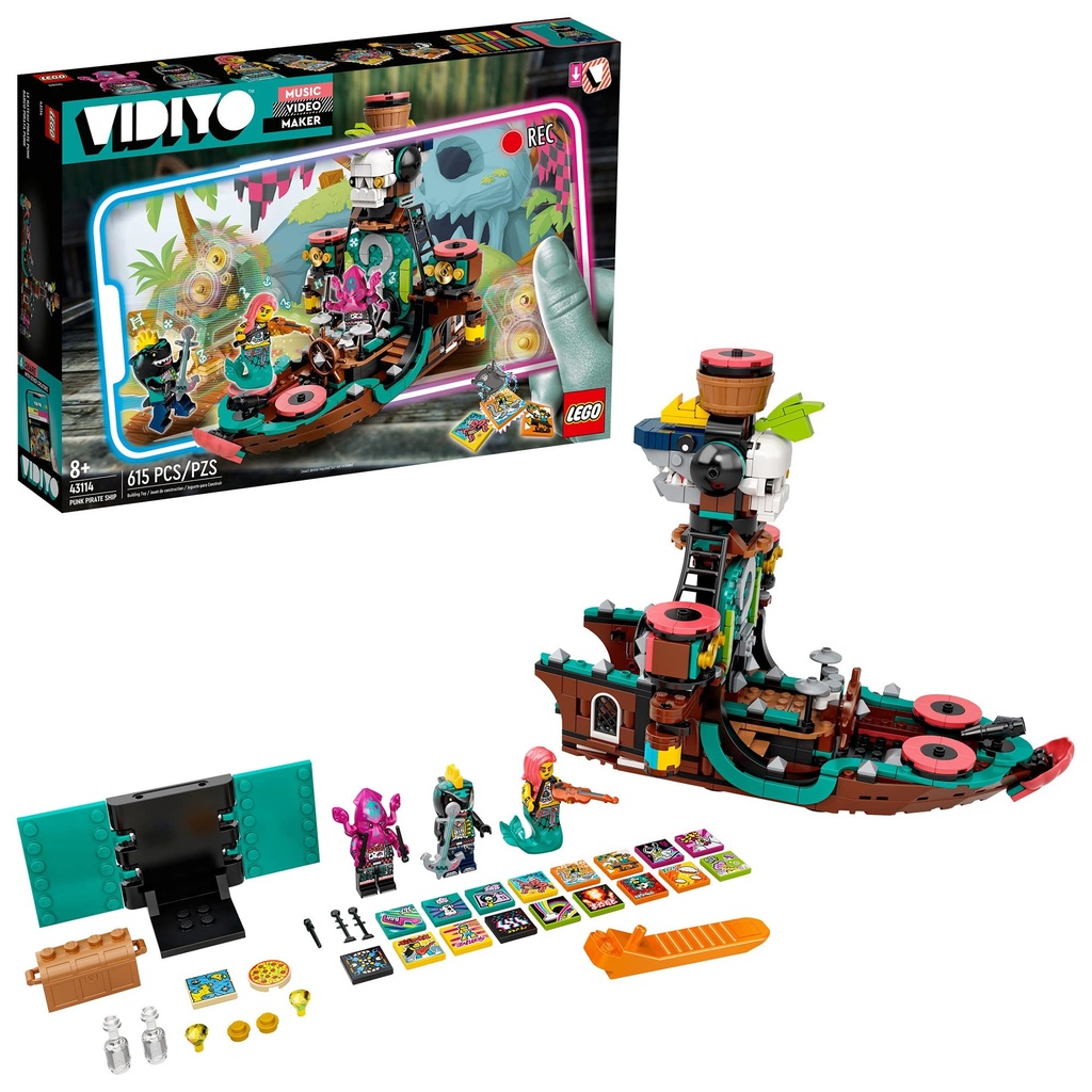 LEGO VIDIYO Punk Pirate Ship 43114 Building Kit Toy Inspire Kids to Direct and Star in Their Own Music Videos 2021 615 Pieces