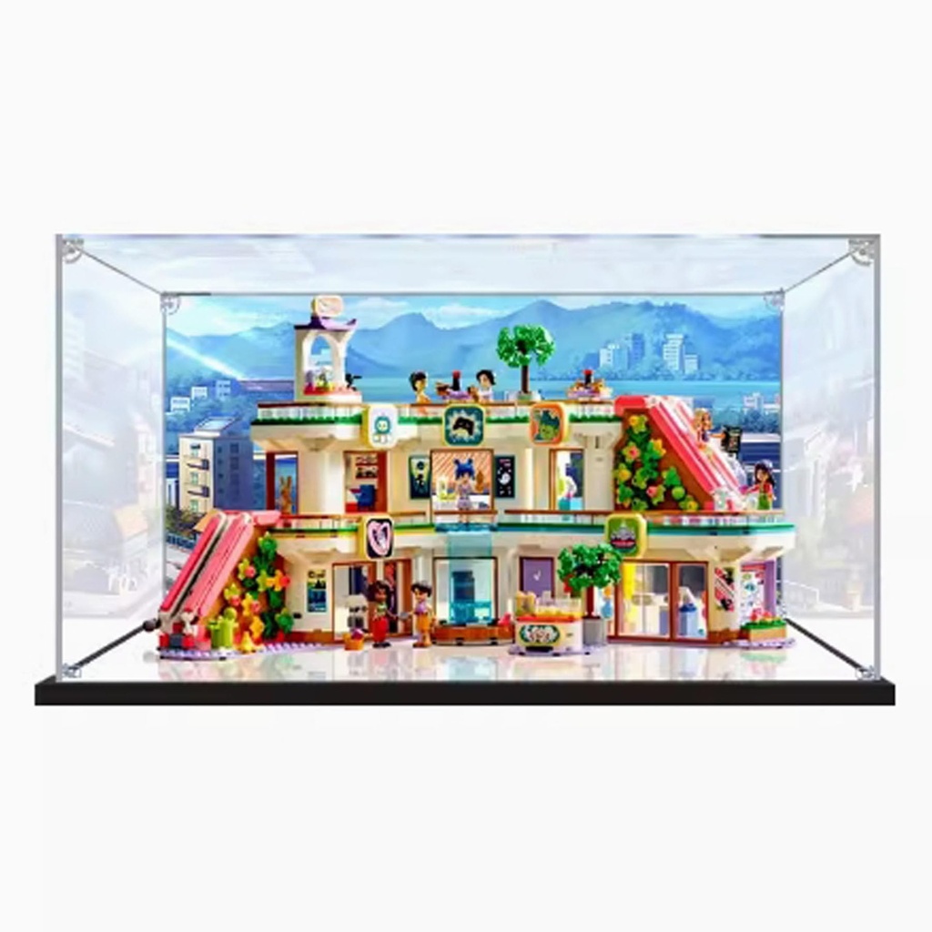 CHIFENMS Acrylic Display Box for Lego 42604 Heartlake Mall Clear Dustproof Display Box Box Only Lego Set Not Included BackPainted Version