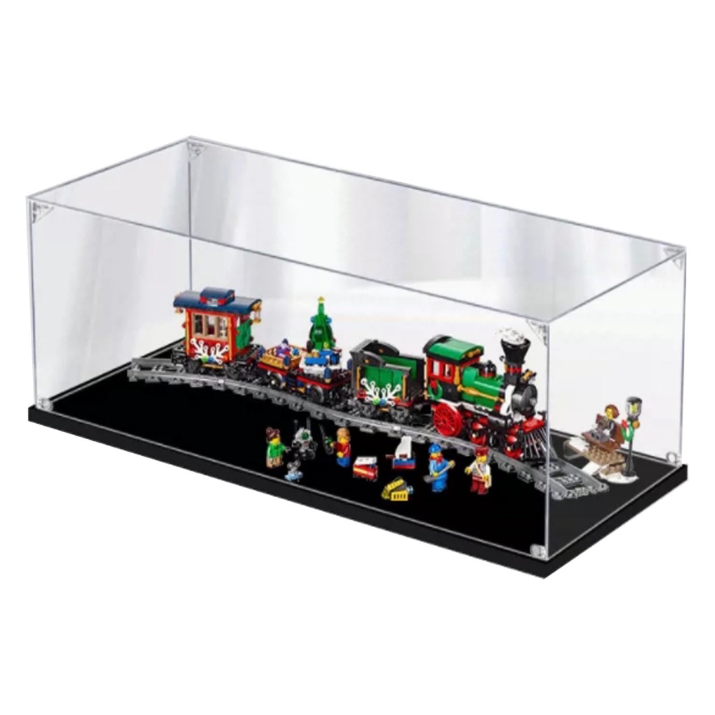 CHIFENMS Acrylic Display Box for Lego 10254 Winter Holiday Train Model Clear Dustproof Block Organizer Box Only Lego Set Not Included 3mm