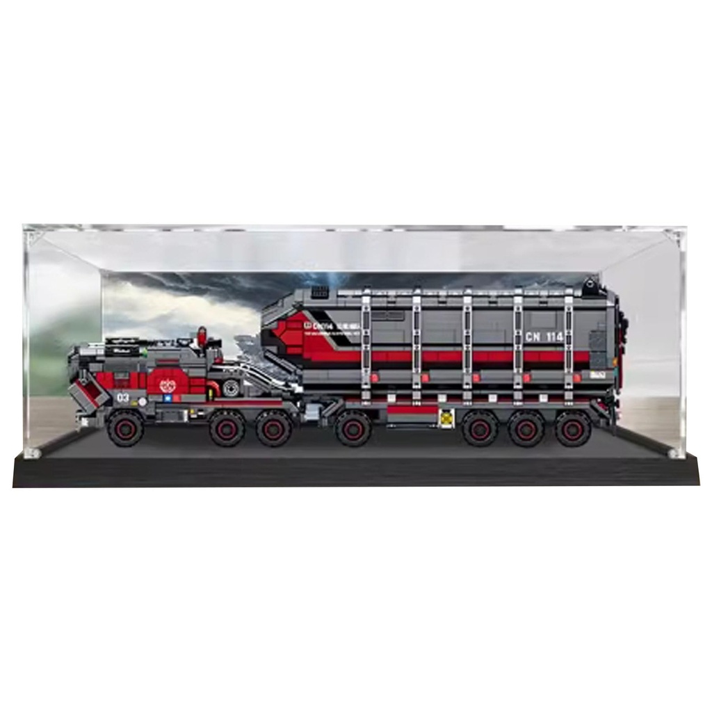Acrylic Display Box Compatible with Lego CN17111 Transportation Vehicle Model selfAssembling Clear dust Cabinet Collectible Organizer Box only Backgrounds