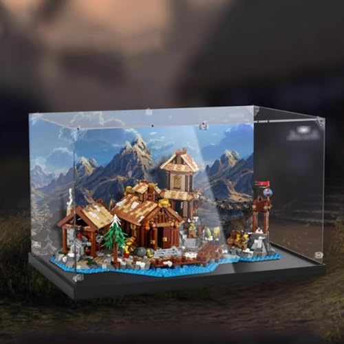 Acrylic Display Clear Collectors Box Compatible with Lego 21343 Viking villages Building Block Model Dust Storage Box Display Box Box Only