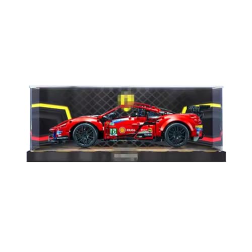Figures Display Box for LEGO for 42125 Ferrarri 488 GTE Acrylic Dustproof Transparent Custom Display Case No Model bacckground B