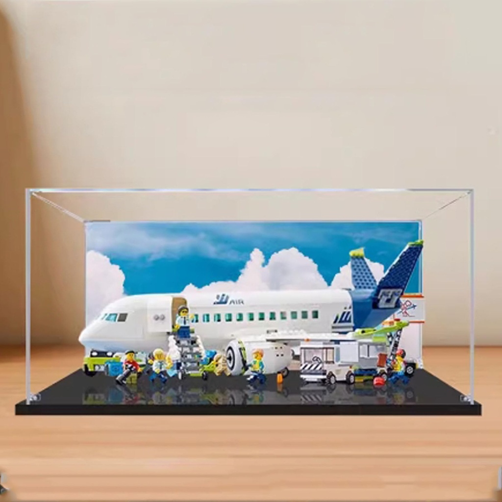 Clear Acrylic Display Case for Lego 60367 Passenger Airplane Display Box Storage Box for Case Only
