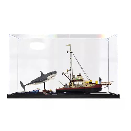 Acrylic Display Case Compatible with Lego 21350 Jaws Boat Display Case Kit Dustproof Transparent Display Case Storage Box Display Case Only 2mm