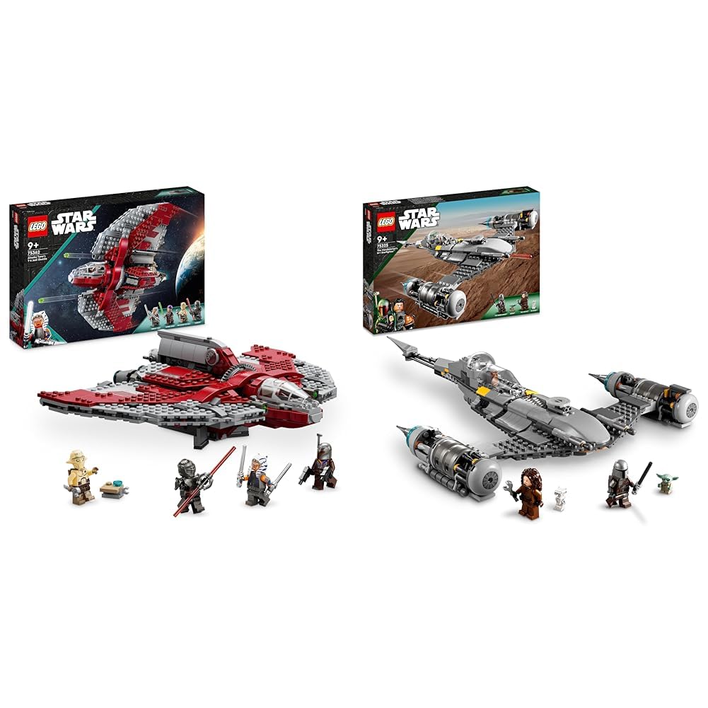 LEGO 75362 Star Wars Ahsoka Tanos T6 Jedi Shuttle Set Buildable Toy Starship with 4 Minifigures 75325 Star Wars The Mandalorians N1 Starfighter Building Toy The Book of Boba Fett