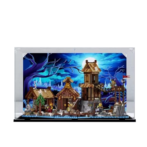 Acrylic Display Case for Lego 21343 Viking Village Model Dustproof Display Box Storage BoxTransparent Box Display Box Compatible with Lego 21343Only Case No Model