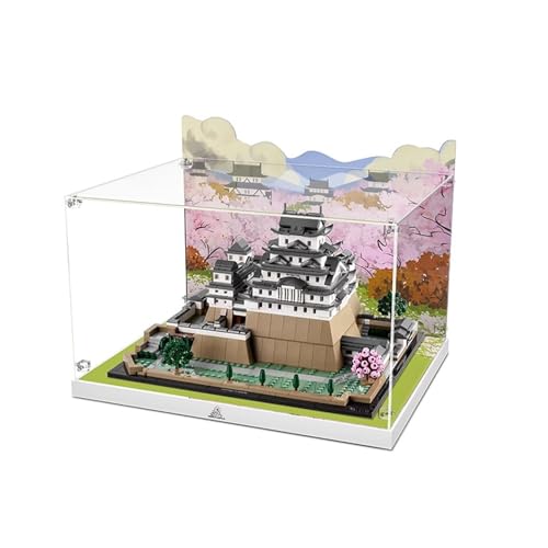 Acrylic Display Case Box Suitable for Lego 21060 Himeji CastleDisplay Box Used for Model Display Dustproof Collectible Storage Model Not Included 3mm background