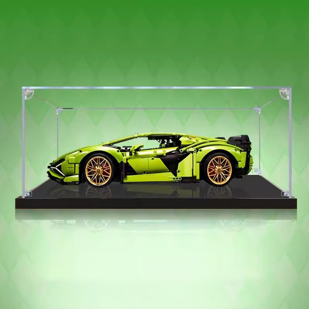 Acrylic Display Case Is Compatible with Lego 42115 Super Car Model Collectibles Dustproof Clear Display Box only Storage Box 3mm black base