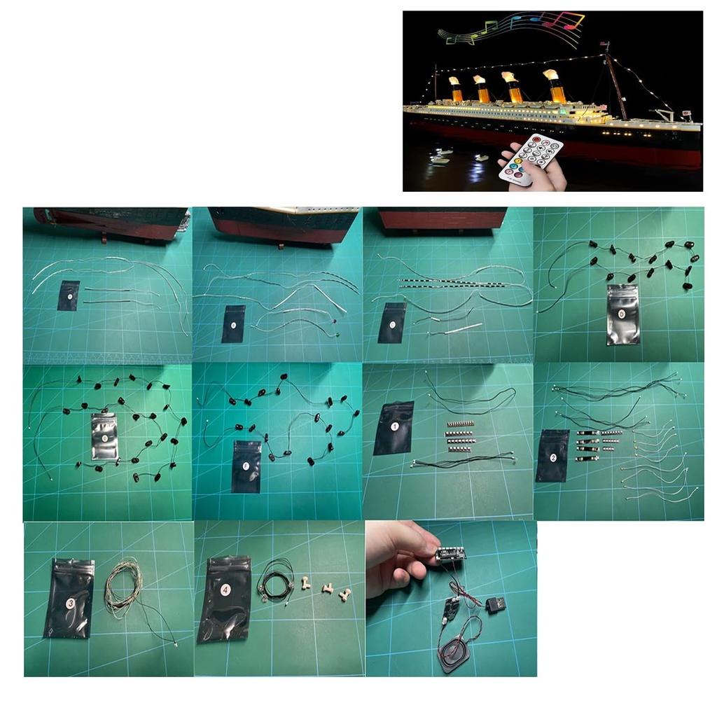 Hosdiy RC Sound LED Light Kit for Lego Titanic Ship Compatible with Lego 10294 Lighting Kit Only Light No Building Model