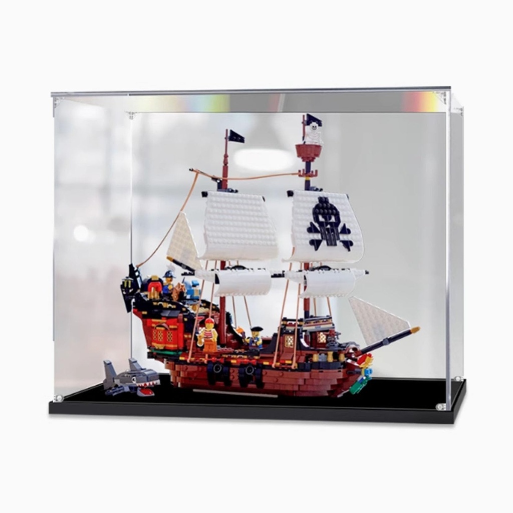 Transparent Acrylic Display Case for Lego 31109 Pirate Ship Dustproof Display Case Model not included 2mm