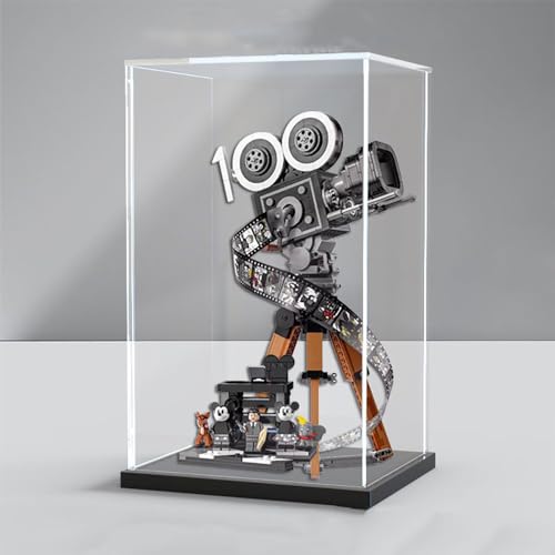 Acrylic Display Case for Lego 43230 Camera Building Block Model Storage Transparent Dustproof Display Box 30x20x40cm Display Box Only Gift Idea Customizable Black