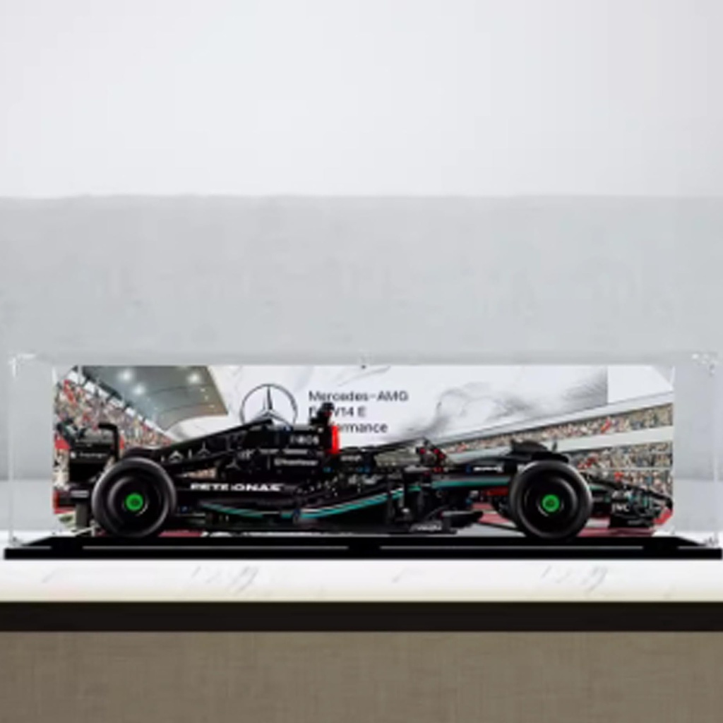 CHIFENMS Acrylic Clear Display Case for Lego 42171 F1 Racing Display BoxBuilding Block Collectibles Transparent Dustproof Showcase Storage Box Display Box Stand for Only Case 3mm