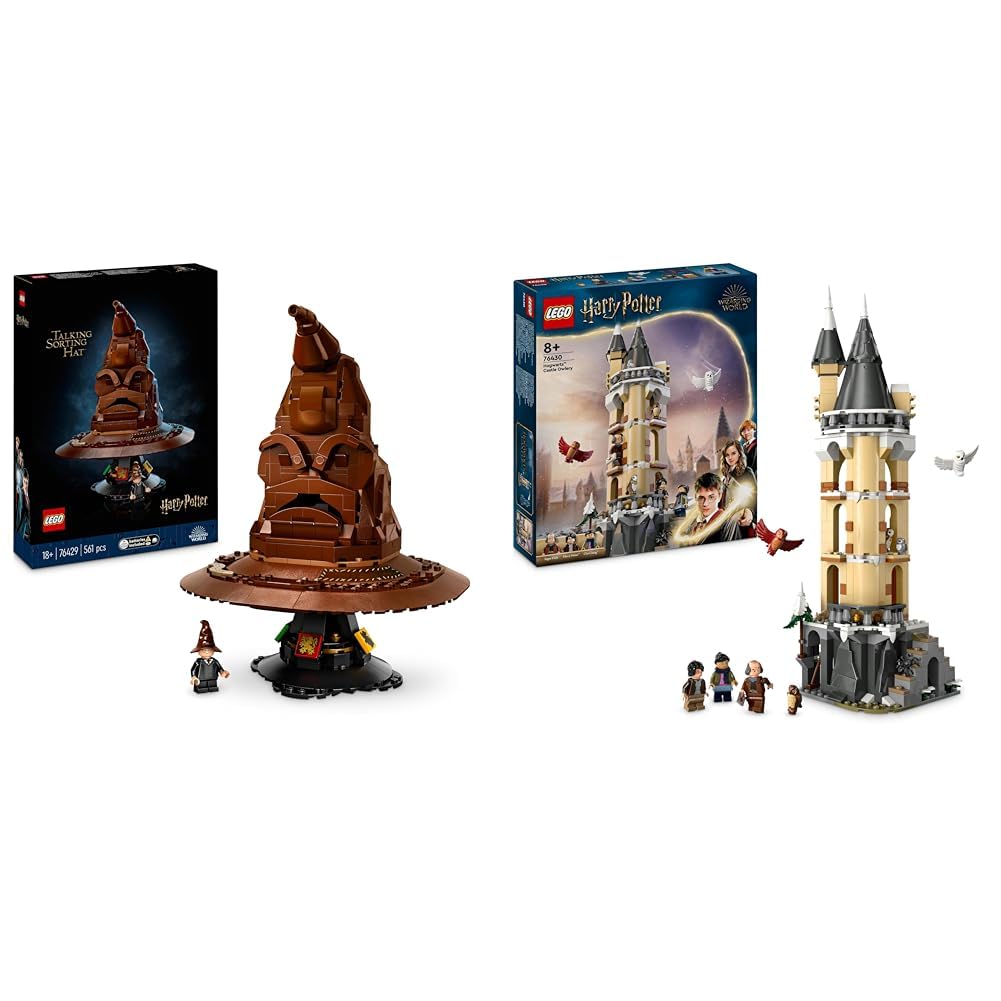 LEGO Harry Potter Talking Sorting Hat Set Model Kits Harry Potter Hogwarts Castle Owlery Building Toy for 8 Plus Year Old Kids Girls Boys RolePlay Set Includes 3 Character Minifigures