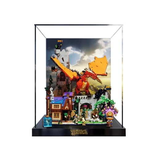 Figures Display Box for LEGO 21348 for Dungeons Dragons Red Dragons Tale Acrylic Dustproof Transparent Custom Display Case No Model boutique basebackgroundE