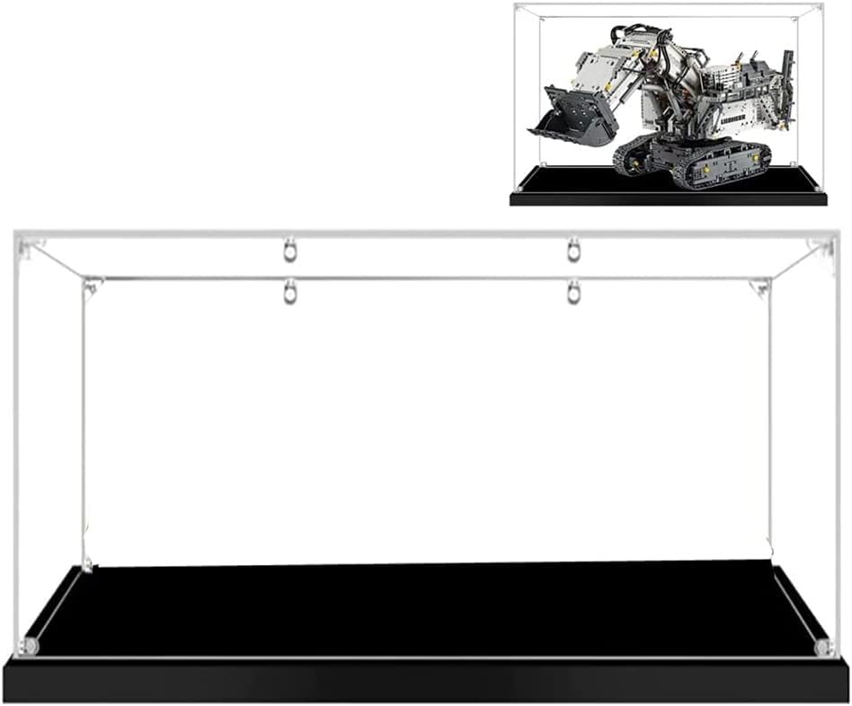 Acrylic Display Case for Lego 42100 Dustproof Clear Display Box Showcase for Liebherr R 9800 Excavator Building Block Model is NOT Included2mm