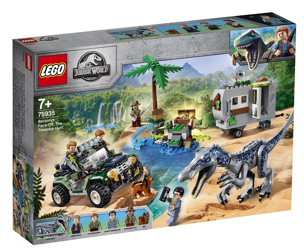 LEGO 75935 Jurassic World Baryonyx FaceOff The Treasure Hunt Dinosaur Playset with Off Road Buggy Toy