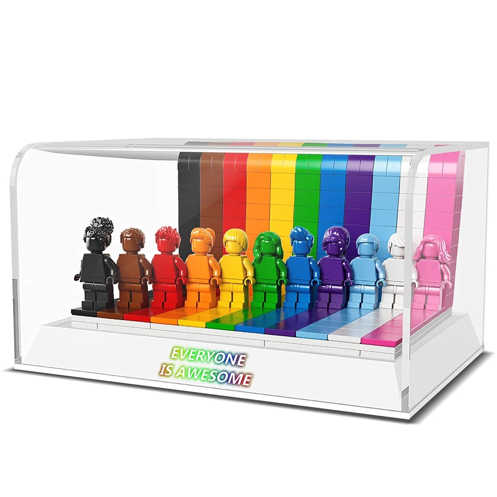 light your bricks Acrylic Display Case Box for Lego Everyone is Awesome 40516 Model Set DustProof Transparent Clear Display Box Showcase The Model NOT Included