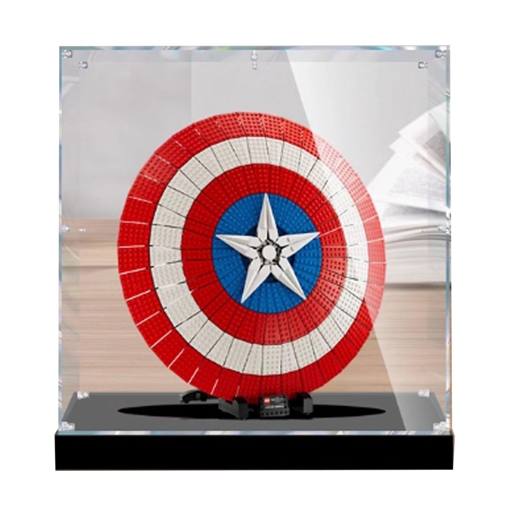 Acrylic Display Case Compatible with Lego 76262 Captains Shield Block Model Protective UV Dust Collector Box Protect and Decorate Your masterpieces Box Only