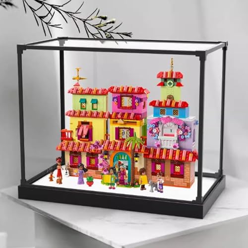Transparent Acrylic Display Casefor Lego 43245 Magic Full House Model Clear BoxStorage BoxDisplay BoxCompatible with 43245 Model Display Box only White Base