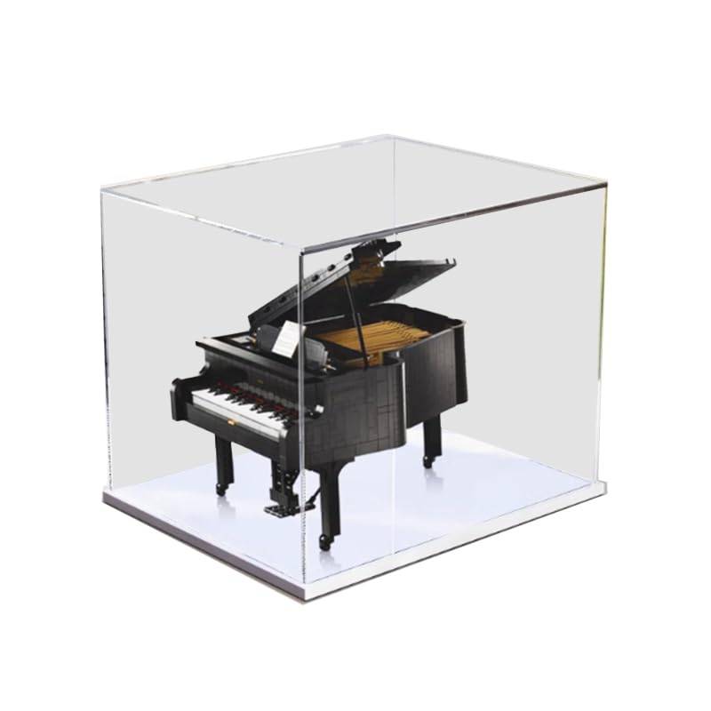 HCAEIOFJ Clear Acrylic Display Case for Lego Ideas 21323 Applicable for Grand Piano Designed Display Box GiftDisplay Case Only White Bottom
