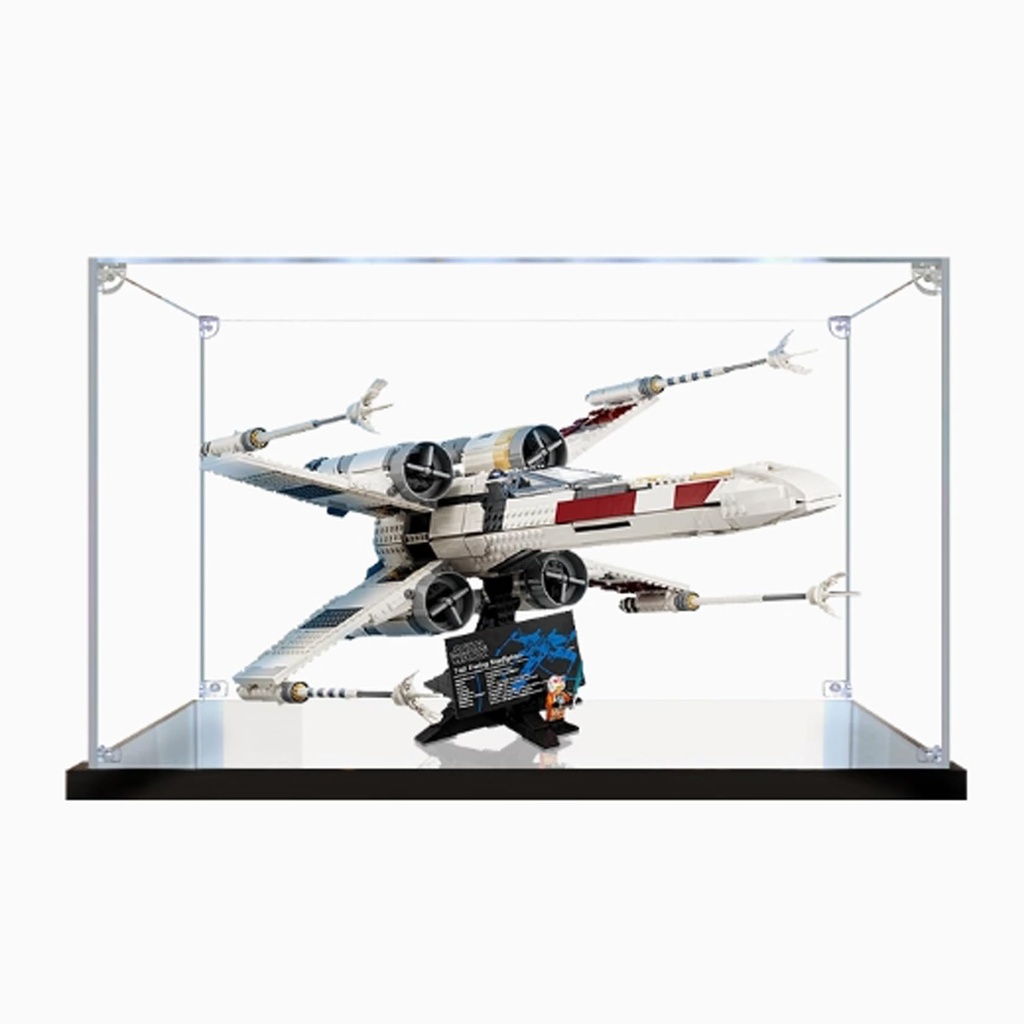 Acrylic Display Box for Lego 75355 Starfighter Transparent Dustproof Display Box Compatible with Lego 75355 kit Model not Included Mirror Base 3mm