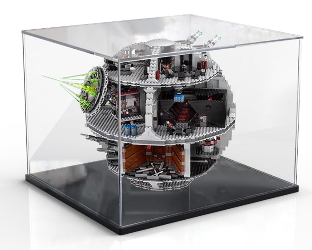 Acrylic Display Case Compatible with Lego 75159 Death Star Building Block Model Dustproof Transparent Display Box Showcase for Lego 75159 Display Box Only A3mm