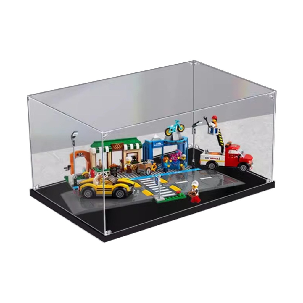 Transparent acrylic display box for Lego 60306 Shopping Street model collection dustproof display box display box only 3mm