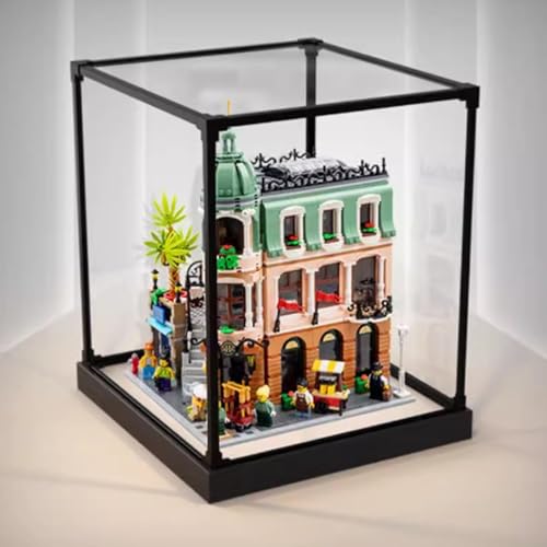Transparent Acrylic display box for Lego 10297 Corner Boutique Hotel model Dustproof Storage Display Box Model Not Included White base