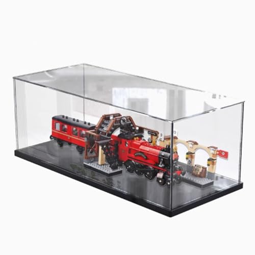 Acrylic Display Box Compatible with Lego Express Train 75955 Kit Collectible Gift Display Box Organizer Box Only Black Base