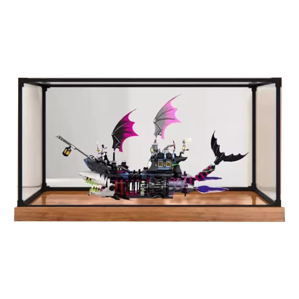 CHIFENMS Acrylic Display Clear Collectors Box Compatible with Lego 71469 Nightmare Shark Ship Building Block Model Dust Storage Box Display Box Box Only Style 1