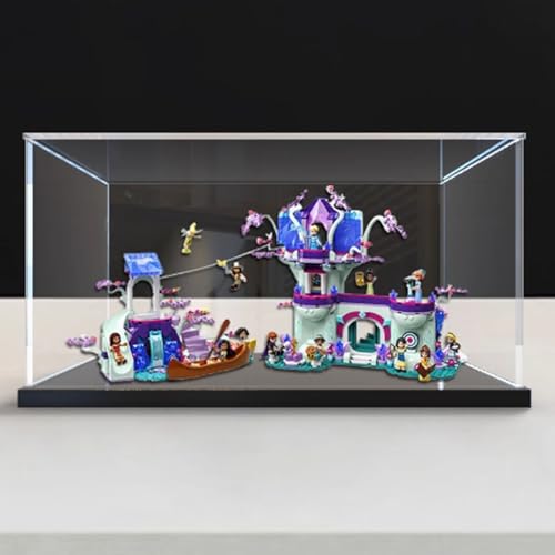 Transparent Acrylic Display Casefor Lego 43215 Magic Treehouse Model Clear BoxStorage BoxDisplay BoxCompatible with 43215 Model Display Box only Black Base