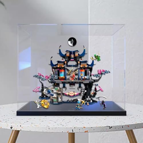 Transparent Acrylic Display Casefor Lego 71813 Shadow Dojo Model Clear BoxStorage BoxDisplay BoxCompatible with 71813 Model Display Box only Black Open Door