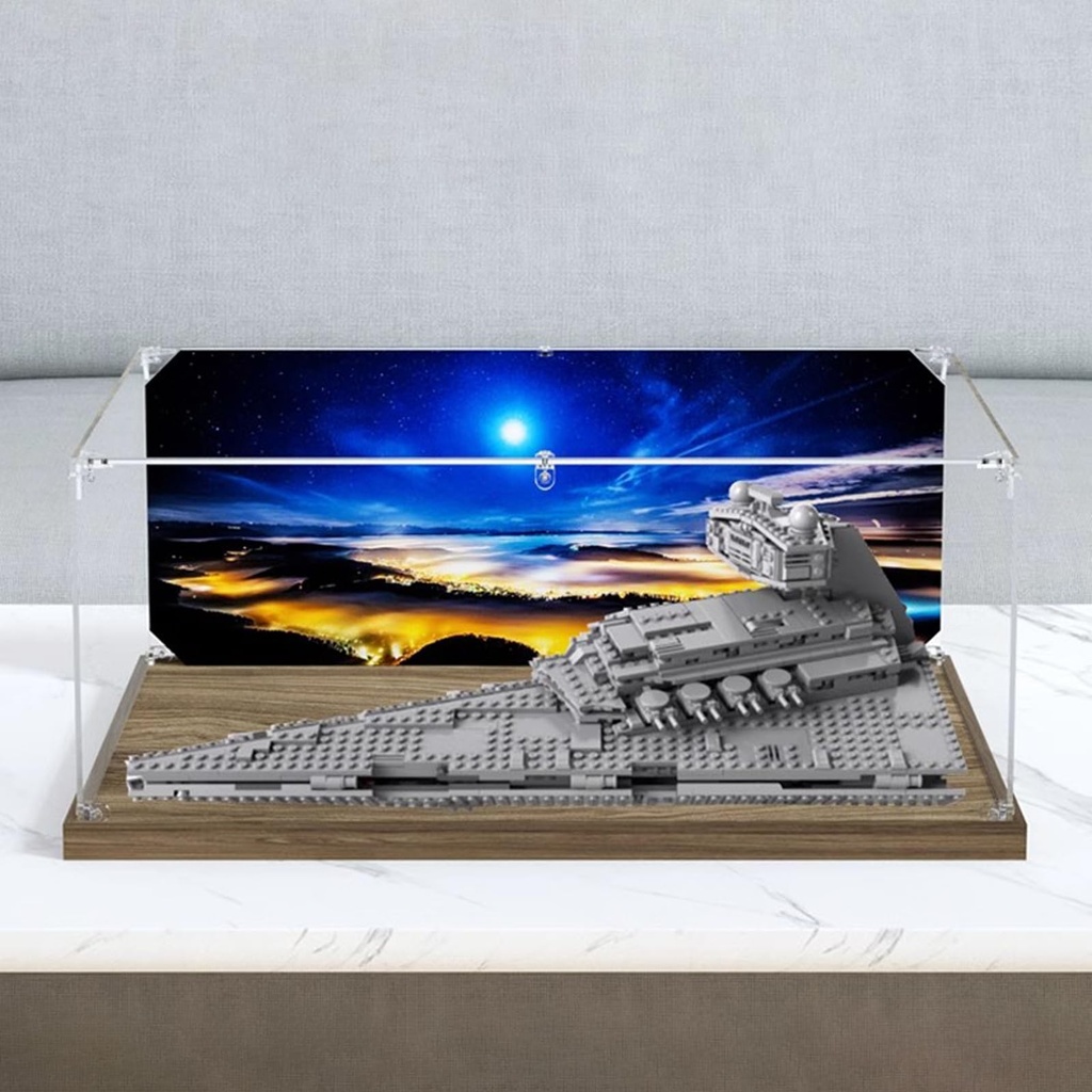 Acrylic Display Case Box Suitable for Lego 75394 Imperial Star DestroyerDisplay box Used for Model display dustproof collectible Storage Model not included 3mm background
