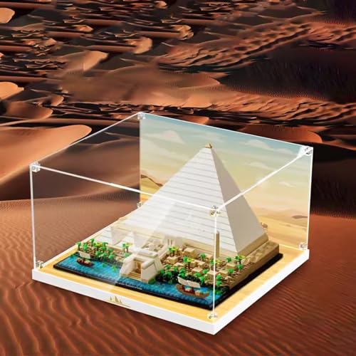 Acrylic Display Case Is Compatible with Lego Great Pyramid of Giza 21058 Model Collectibles Dustproof Clear Display Box only Storage Box 3mm background B